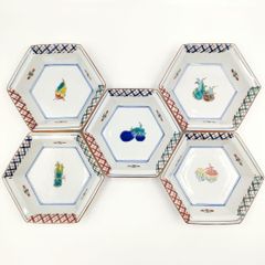 未使用】九谷焼 泰山窯 絵変わり 六角小鉢5客 - メルカリ