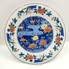 大皿46.5センチ花柄扇子デザインの陶磁器皿 - メルカリ