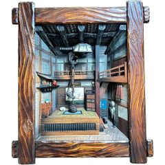 田中徳斎作 立体額 古民家 ジオラマ 木彫 工芸 - メルカリ