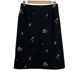 KEITA MARUYAMA(ケイタマルヤマ) ロングスカート サイズ1 S レディース - 黒×レッド×マルチ 刺繍のサムネイル
