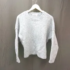◇ nano universe クルーネック 無地 シンプル ソリット 長袖 ニット セーター サイズ38 ライトブルー レディース E  【1304210019463】