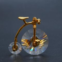 Swarovski クリスタル 三輪車モチーフ クリスタル 置物 ゴールド 
