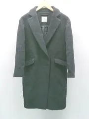 ◇ TONAL トーナル 起毛 ボタン 裏地 シンプル 秋冬物 Vネック スリット 長袖 コート サイズ36 ブラック系 レディース E  【1304210028823】