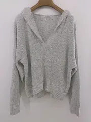 ◇ PAGEBOY ページボーイ ニット 長袖 プルオーバー パーカー サイズF ライトグレー系 ブラック マルチ レディース P  【1304250001602】のサムネイル
