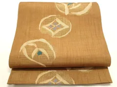平和屋着物◎六通柄袋帯　紬地　花丸文　金糸　正絹　逸品　DABF8061weのサムネイル