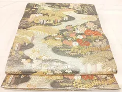 平和屋着物◎九百佐賀錦　六通柄袋帯　唐織　御所解　金銀糸　正絹　逸品　AABI5506yxのサムネイル
