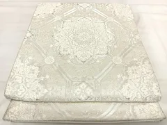平和屋着物◎六通柄袋帯　蜀江花文　銀糸　正絹　逸品　AABI5508yxのサムネイル