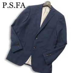 P.S.FA パーフェクトスーツファクトリー 通年★ ウインドウペン チェック テーラード ジャケット Sz.94 A6 メンズ ネイビー