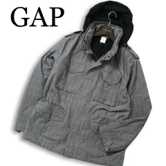 新品★ GAP ギャップ フード収納 グレンチェック M-65 ミリタリー フィールド ジャケット 大きいサイズ Sz.XL メンズ グレー