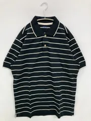 UNIQLO ユニクロ ポロシャツ XL ブラック ボーダー柄 半袖 メンズ