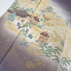 訪問着のみ 情景 金彩加工 手刺繍 パールトーン加工 167 着物 Q5