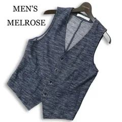 MEN'S MELROSE メンズメルローズ 通年★ メランジ ベスト ジレ Sz.3 メンズ ネイビーのサムネイル