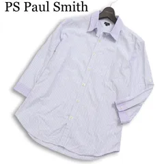 PS Paul Smith ポールスミス 春夏★ 七分袖 ストライプ チェック 切替 シャツ Sz.L メンズのサムネイル
