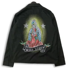 SKULL WORKS スカルワークス 通年★ 長袖 スカル マリア 祈り手 プリント オープンカラー ワーク シャツ Sz.L メンズ 黒のサムネイル
