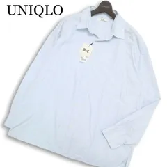 【新品 24SS】 UNIQLO:C ユニクロC 通年★  長袖 オーバーサイズ ストライプ シャツ Sz.XL メンズ 未使用 大きいサイズ