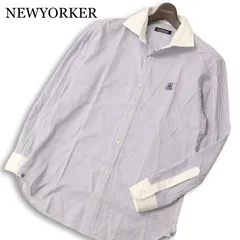 【新品 未使用】 NEWYORKER by KEITA MARUYAMA ニューヨーカー ケイタマルヤマ 長袖 ストライプ シャツ 大きい Sz.LL メンズのサムネイル