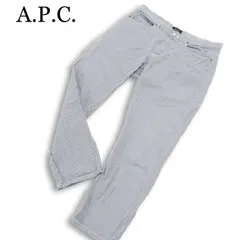 A.P.C. アーペーセー 春夏★ 麻 リネン混 ストライプ スラックス パンツ Sz.30 メンズ ネイビーのサムネイル