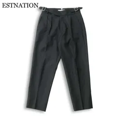 ESTNATION エストネーション 通年★ タック  テーパード スラックス パンツ Sz.S メンズ 黒のサムネイル