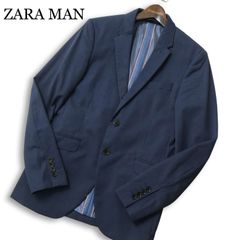 ザラマン ZARA テーラードジャケット チェック 花柄 S-M ネイビー 赤 