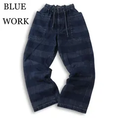 BLUE WORK ブルーワーク トゥモローランド ボーダー イージー ワイド ベンダー デニム パンツ ジーンズ Sz.M メンズ 日本製のサムネイル