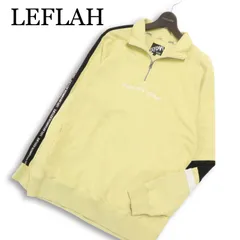 LEFLAH レフラー 通年★ ハーフジップ 刺繍 切替 スリーブライン スウェット トレーナー Sz.L メンズのサムネイル
