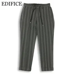 EDIFICE エディフィス 通年★ ストライプ イージー パンツ スラックス 日本製 Sz.L メンズのサムネイル