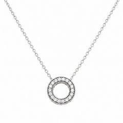 Pandora トリプルストーン ハート コリエシルバーネックレス - メルカリ