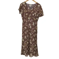 ローラアシュレイ LAURA ASHLEY 花柄 半袖 シルクワンピース レディース  13