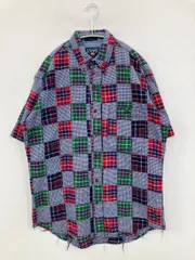 CHAPS RALPH LAUREN チャップスラルフローレン シャツ/ブラウス M コットン チェック柄 ロング丈 半袖 ボタンダウン メンズ