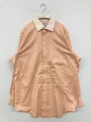 Brooks Brothers ビジネスシャツ 15 1/2-33 オレンジ コットン 無地 長袖 レギュラーカラー メンズ