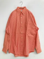 Brooks Brothers シャツ/ブラウス M オレンジ コットン チェック柄 ミドル丈 長袖 ボタンダウン レギュラーカラー メンズ