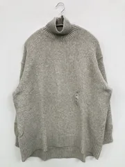 UNIQLO:C ユニクロシー ニット/セーター XL グレー コットン ウール・ニット ナイロン ニット 無地 ミドル丈 長袖 タートルネック/ハイネック レディース