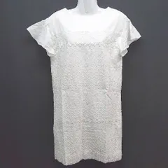 ◇ anatelier アナトリエ バックファスナー レース 清楚 綺麗め 半袖 ひざ丈 ワンピース サイズ38 ホワイト レディース E  【1305020006834】のサムネイル