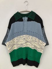 クルニ 25SS バイカラーメッシュニットポロシャツ soe エトセンス
