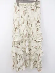 ◇ ◎ w closet ダブルクローゼット タグ付 総柄 ティアード ロング スカート サイズF ベージュ マルチ レディース P  【1305040000102】のサムネイル