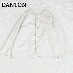 極美品■DANTON ダントン ダウンプルーフ カラーレス ショート ジャケット 羽織物 ライトアウター 薄い 軽い 人気 ジャケット 洗える 38 M ベージュ