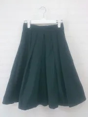 ◇ ◎ PAGEBOY ページボーイ ALICIA タック 膝丈 フレア スカート サイズF ダークグリーン系 レディース E  【1305110025400】のサムネイル