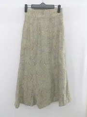 ◇ ◎ ●美品● w closet 総柄 バックゴム ロング Aライン スカート サイズF モスグリーン系 マルチ レディース E  【1305120005188】のサムネイル