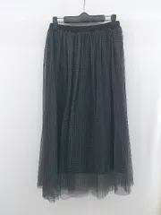 ◇ merlot メルロー チェック ロング フレア スカート グレー ブラック レディース E  【1305120008622】のサムネイル