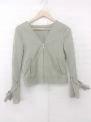 ◇ WILLSELECTION ウィルセレクション ノーカラー ジップアップ 長袖 ジャケット サイズS カーキ系 レディース E  【1305120016665】のサムネイル