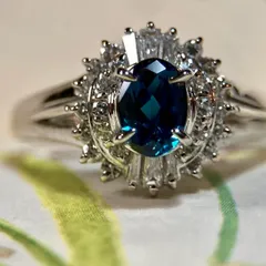 鮮やかカラーチェンジ　ブラジル産アレキサンドライト0.57ct ダイヤ　指輪