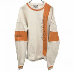 【中古】[印象AB] PARADISO パラディーゾ カットソー メンズ LL XL ベージュ 杢ベージュ×茶系×カーキ系 綿×ポリエステル ロゴ柄 長袖 日本製 古着 鹿の子 英字のロゴ刺繍 切り返し生地 内側が微起毛 丸首 クルーネック ロングスリーブのサムネイル