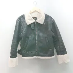 ◇ alicia PAGE BOY レザーパイピング 甘辛MIX 長袖 ボアジャケット ブルゾン サイズF ブラック レディース E  【1305150012095】のサムネイル