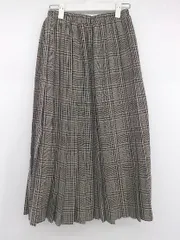 ◇ w closet チェック ウエストゴム 膝下丈 プリーツ スカート サイズM ベージュ ネイビー レディース E  【中古】 【1305160003250】のサムネイル