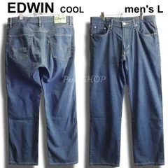 EDWIN　エドウィン　クールフレックス ストレート デニムパンツ　FC403A　W35（約90cm）　麻混　レーヨン混　良品　中濃ブルー　ジーンズ　メンズ