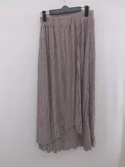 ◇ Heather ヘザー カジュアル ラップ巻き風 ランダム ロング プリーツ スカート サイズF グレー系 レディース E  【1305160016649】のサムネイル