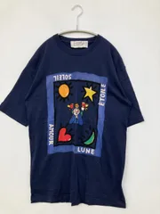 Jcde Castelbajac Tシャツ/カットソー ネイビー 前面プリント ブランドロゴ ミドル丈 半袖 クルーネック(丸首) メンズ レディース