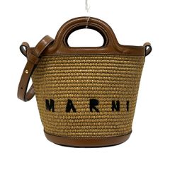 美品】MARNI かごバッグ ストロー レザー - メルカリ