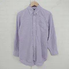 ◇ ◎ LANDS' END ボタンダウン BD 胸ポケット キレイめカラー 長袖 シャツ サイズ37-38 ラベンダー パープル系 メンズ P  【1305240023888】
