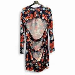 コムデギャルソンオムプリュス COMME des GARCONS HOMME PLUS 20AW チュニック カットソー  長袖 花柄 S 赤 レッド 紺 ネイビー　のサムネイル